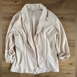 Cream Button-Up Blazer